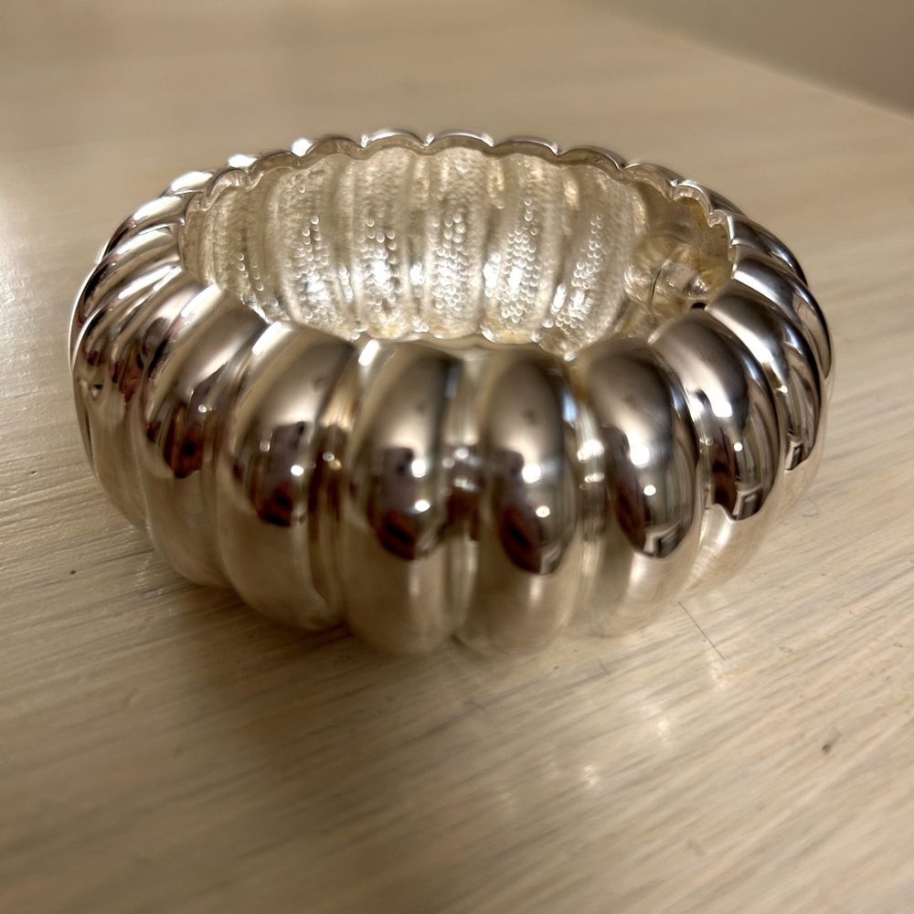 Silver bangle cuff bracelet